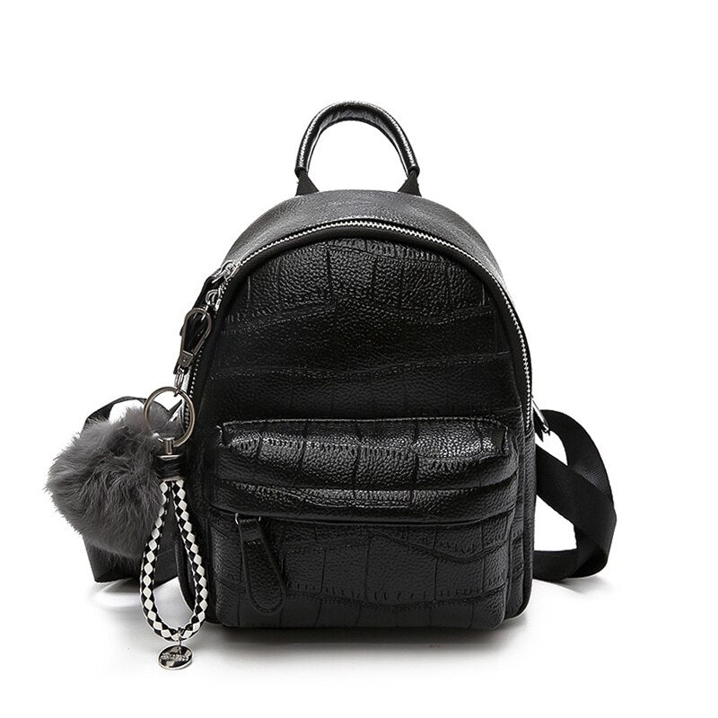 Compact Leather Backpack
