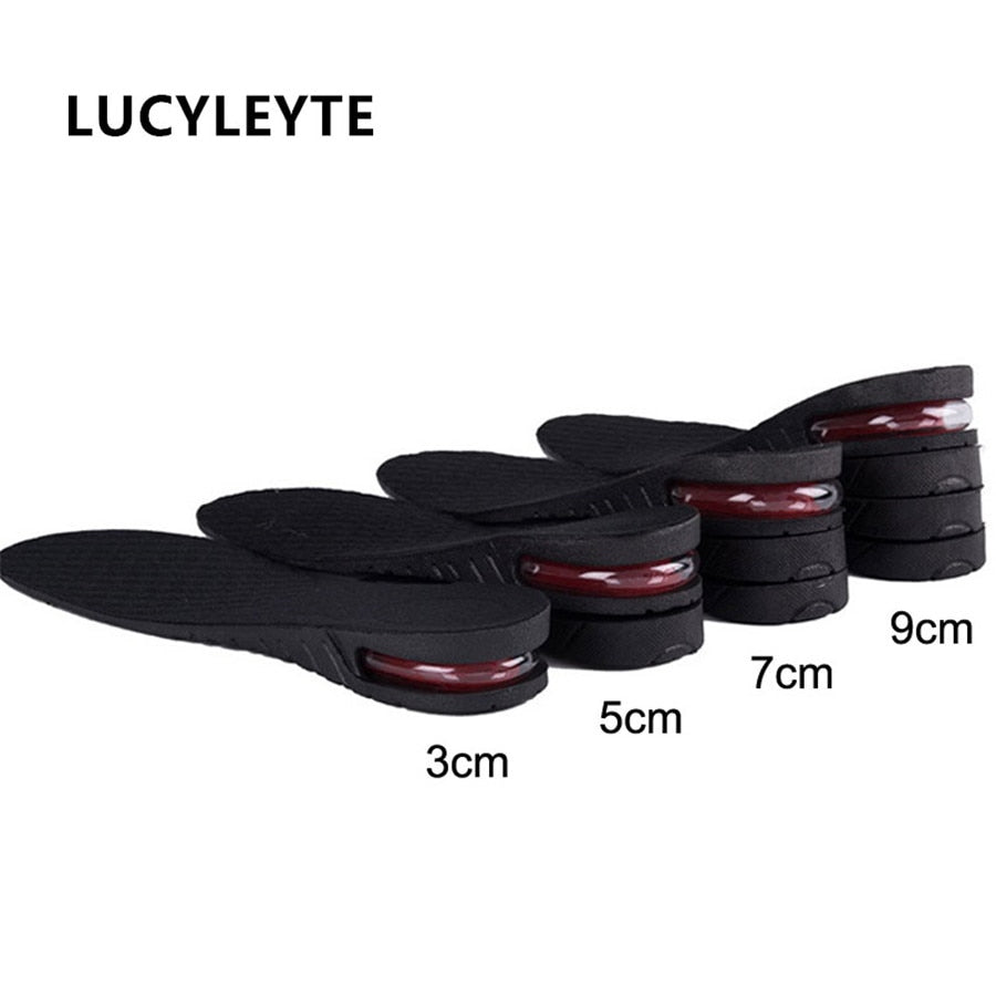 Men's & women's 3-9cm Height Increase Insole/insert Cushion Height Lift . Adjustable to shoe size.