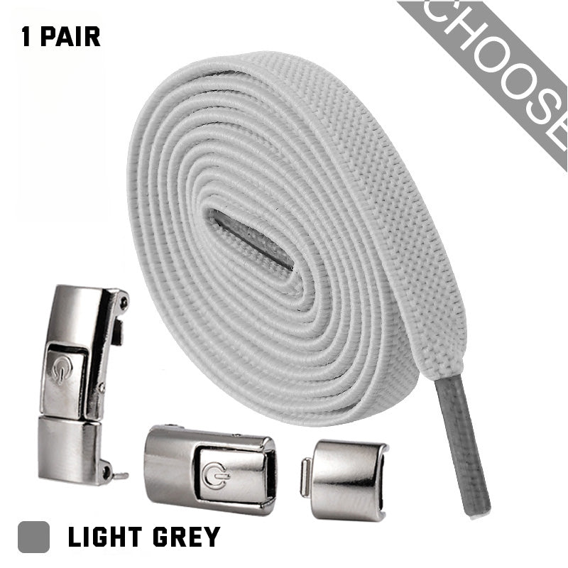 No-Tie Press Lock Elastic Shoelaces | Slip-On Conversion for Running & Everyday Shoes