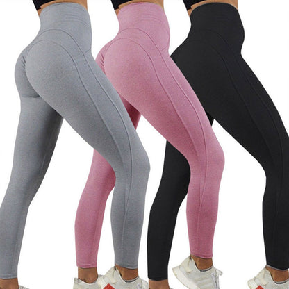 Women's High-Waist Solid Color Exercise Leggings | Gym & Yoga Activewear