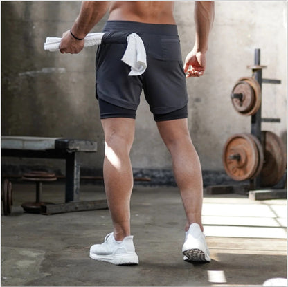 Men's 2-in-1 Sports Running Shorts | Quick Dry Gym & Workout Shorts