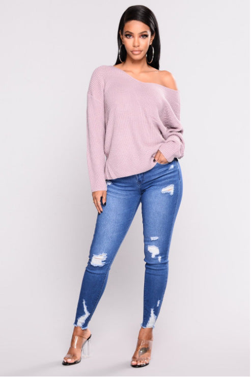 High waist stretch Jean slim pencil  pants