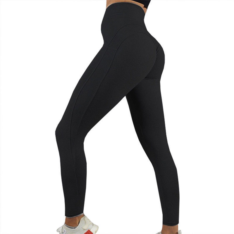 Women's High-Waist Solid Color Exercise Leggings | Gym & Yoga Activewear