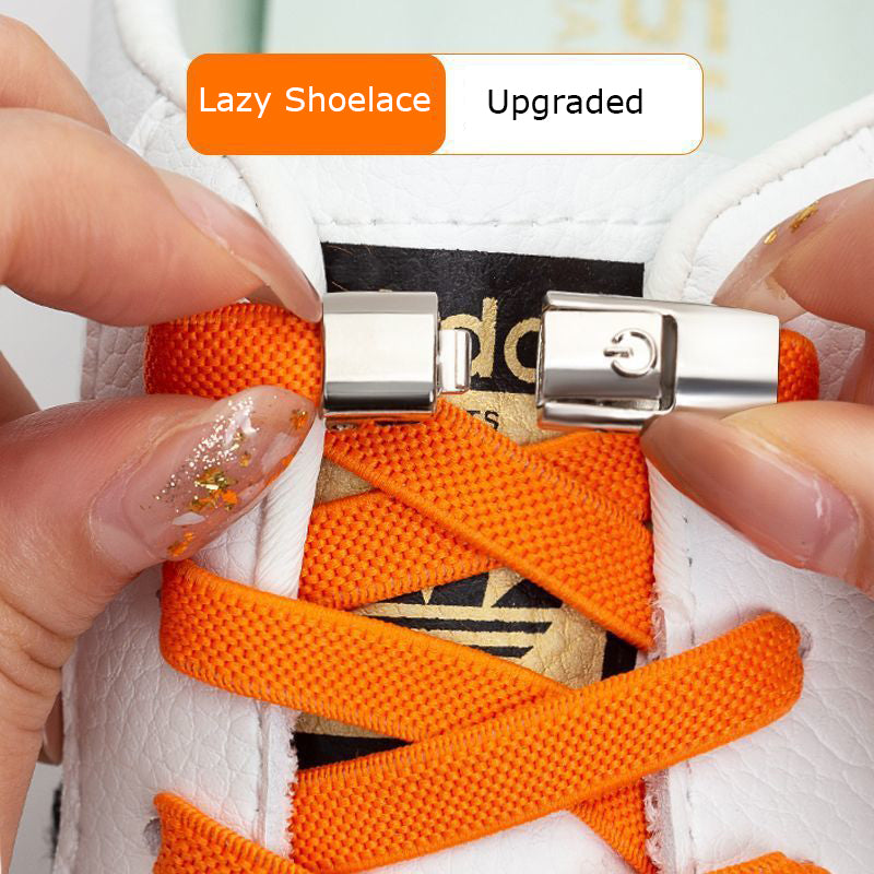 No-Tie Press Lock Elastic Shoelaces | Slip-On Conversion for Running & Everyday Shoes