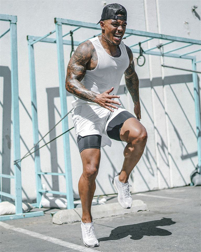 Men's 2-in-1 Sports Running Shorts | Quick Dry Gym & Workout Shorts