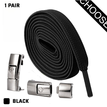 No-Tie Press Lock Elastic Shoelaces | Slip-On Conversion for Running & Everyday Shoes