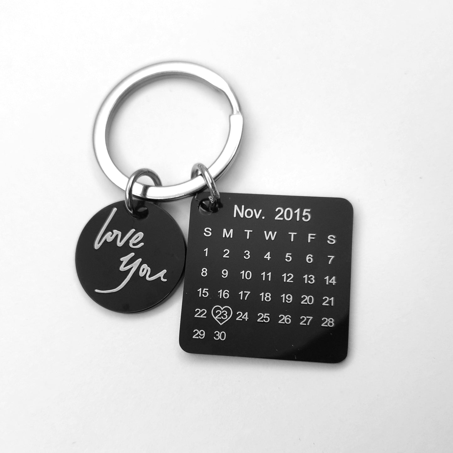Custom DIY Hand Carved Calendar Keychain