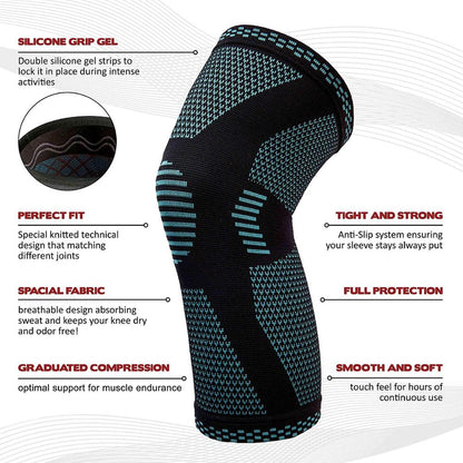 Knitted Sports Knee Support Pads | Compression Sleeve for Running, Basketball & Gym