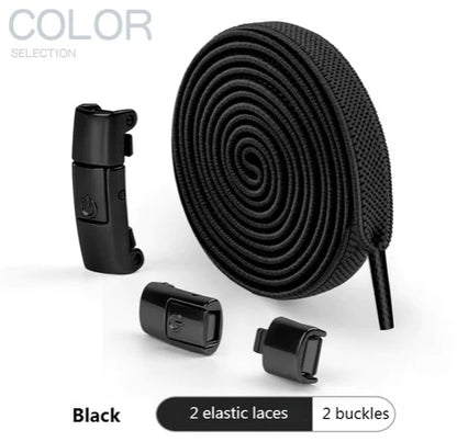 No-Tie Press Lock Elastic Shoelaces | Slip-On Conversion for Running & Everyday Shoes
