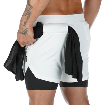 Men's 2-in-1 Sports Running Shorts | Quick Dry Gym & Workout Shorts