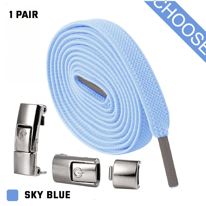 No-Tie Press Lock Elastic Shoelaces | Slip-On Conversion for Running & Everyday Shoes