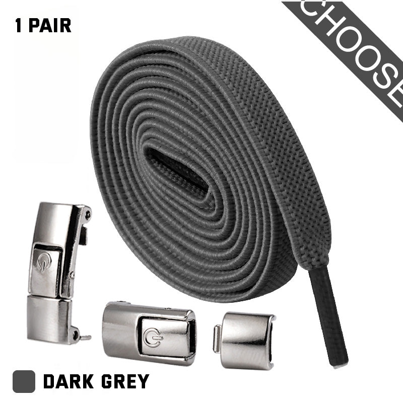 No-Tie Press Lock Elastic Shoelaces | Slip-On Conversion for Running & Everyday Shoes
