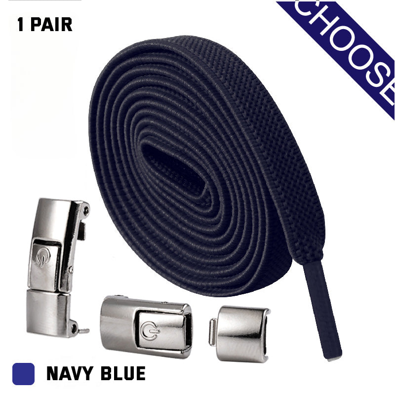 No-Tie Press Lock Elastic Shoelaces | Slip-On Conversion for Running & Everyday Shoes