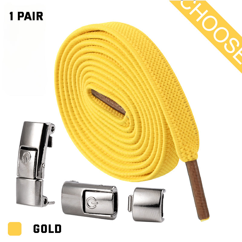 No-Tie Press Lock Elastic Shoelaces | Slip-On Conversion for Running & Everyday Shoes