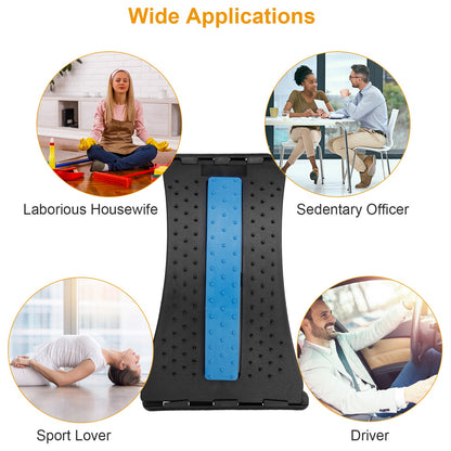 Multi-Level Lumbar Spinal Back Stretcher & Massage Device for Back Pain Relief
