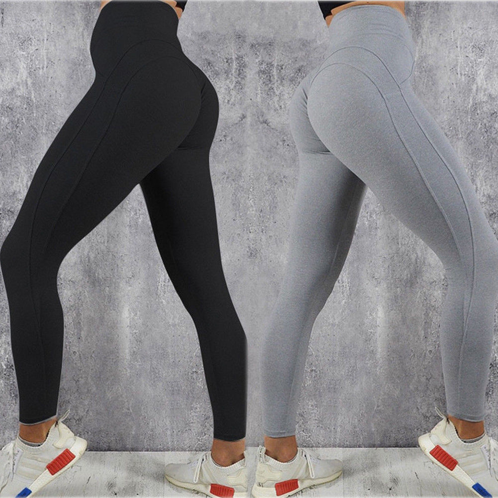 Women's High-Waist Solid Color Exercise Leggings | Gym & Yoga Activewear