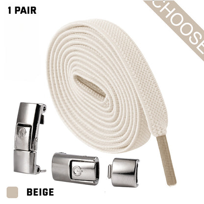 No-Tie Press Lock Elastic Shoelaces | Slip-On Conversion for Running & Everyday Shoes