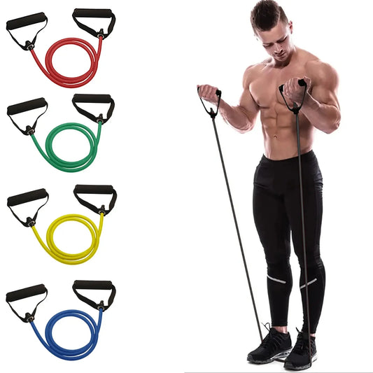 Exercise Resistance Workout Bands with Handles Suitable for Strength Training at Home