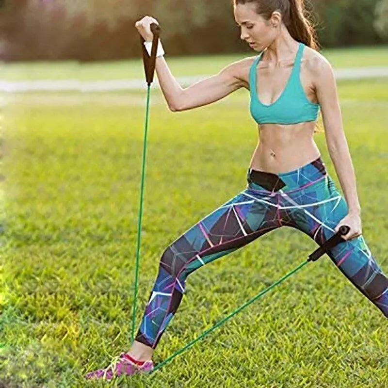 Exercise Resistance Workout Bands with Handles Suitable for Strength Training at Home
