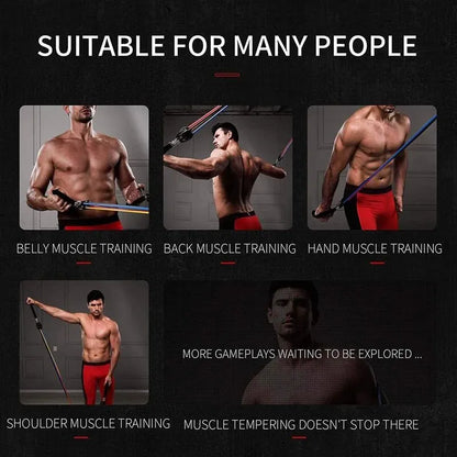 Exercise Resistance Workout Bands with Handles Suitable for Strength Training at Home