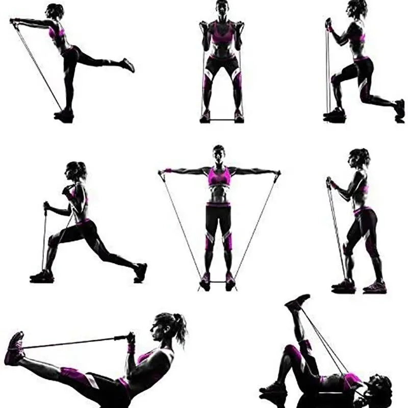 Exercise Resistance Workout Bands with Handles Suitable for Strength Training at Home
