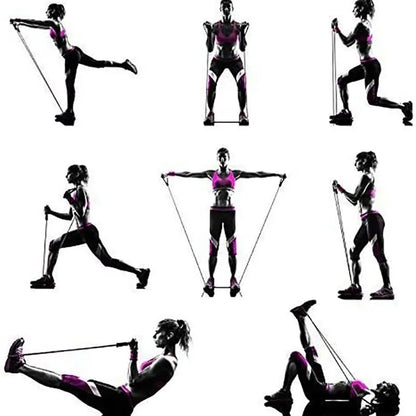 Exercise Resistance Workout Bands with Handles Suitable for Strength Training at Home
