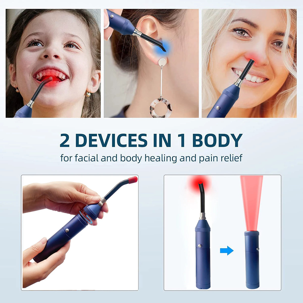 Rechargeable Handheld Red & Near-Infrared LED Light Device