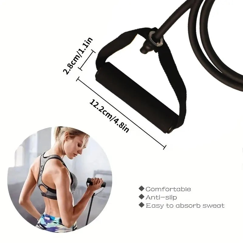 Exercise Resistance Workout Bands with Handles Suitable for Strength Training at Home