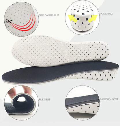 Height-Lifting Shoe Insoles with Memory Foam