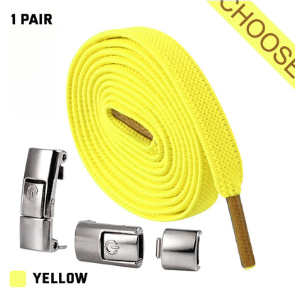 No-Tie Press Lock Elastic Shoelaces | Slip-On Conversion for Running & Everyday Shoes