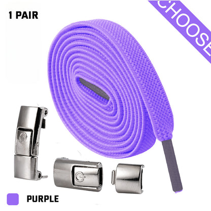 No-Tie Press Lock Elastic Shoelaces | Slip-On Conversion for Running & Everyday Shoes