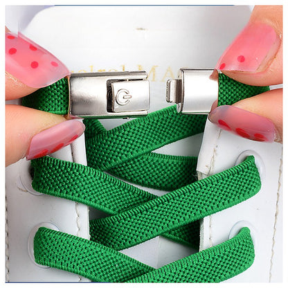 No-Tie Press Lock Elastic Shoelaces | Slip-On Conversion for Running & Everyday Shoes