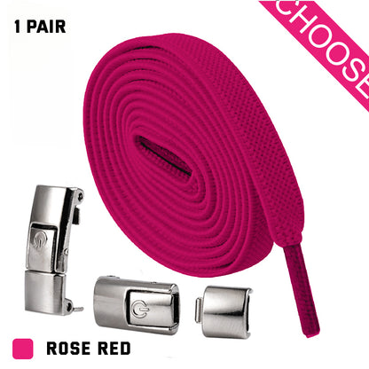 No-Tie Press Lock Elastic Shoelaces | Slip-On Conversion for Running & Everyday Shoes
