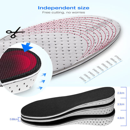 Height-Lifting Shoe Insoles with Memory Foam