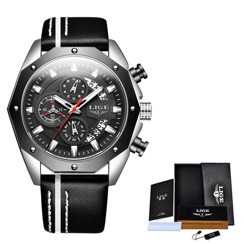 Fashion Mens Top Brand Luxury Waterproof Quartz Chronograph Silicone Sports Watch