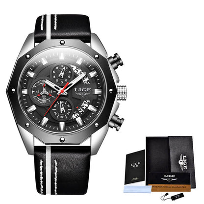 Fashion Mens Top Brand Luxury Waterproof Quartz Chronograph Silicone Sports Watch
