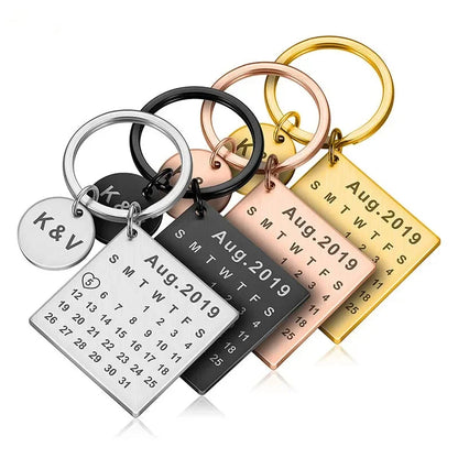 Custom DIY Hand Carved Calendar Keychain