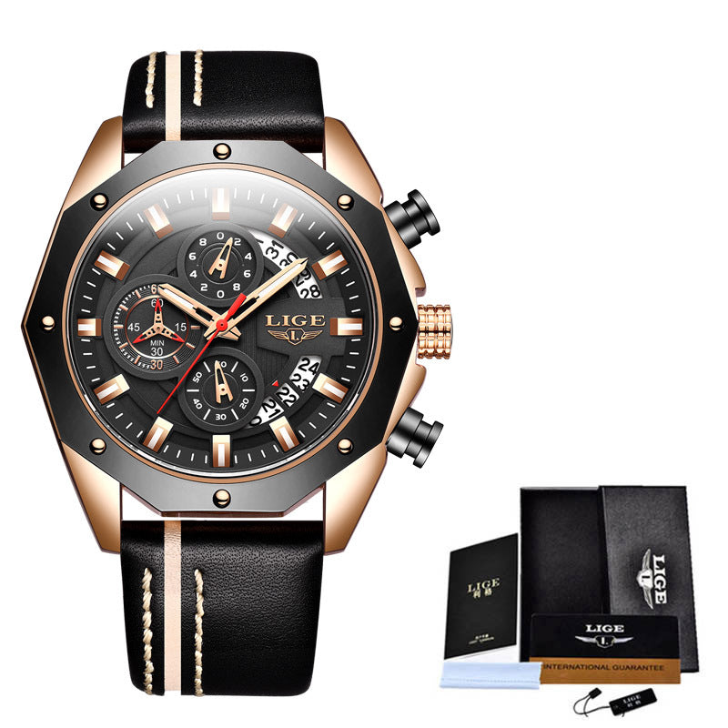 Fashion Mens Top Brand Luxury Waterproof Quartz Chronograph Silicone Sports Watch