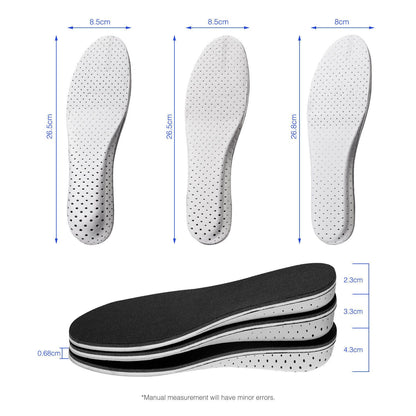 Height-Lifting Shoe Insoles with Memory Foam