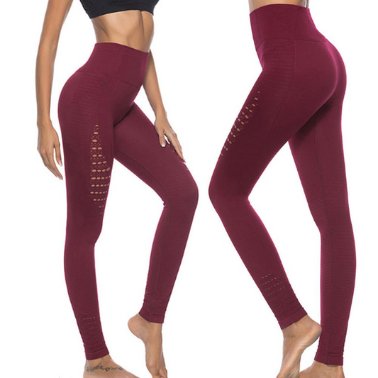 Seamless Mesh Flex Tummy Push Up Yoga Plus Leggings